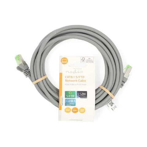 Câble RJ45 Cat8.1 S/FTP - 5m - Gris - Connectique réseau - 0