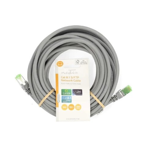 Câble RJ45 Cat8.1 S/FTP - 10m - Gris - Connectique réseau - 0
