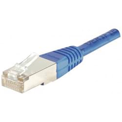 image produit   Patch RJ45 cat5E FTP 15cm bleu Cybertek