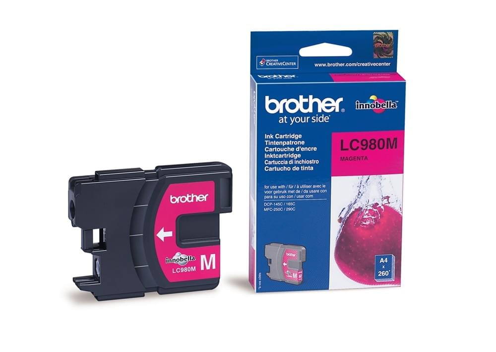 Cartouche LC980M Magenta pour imprimante Jet d'encre Brother - 0