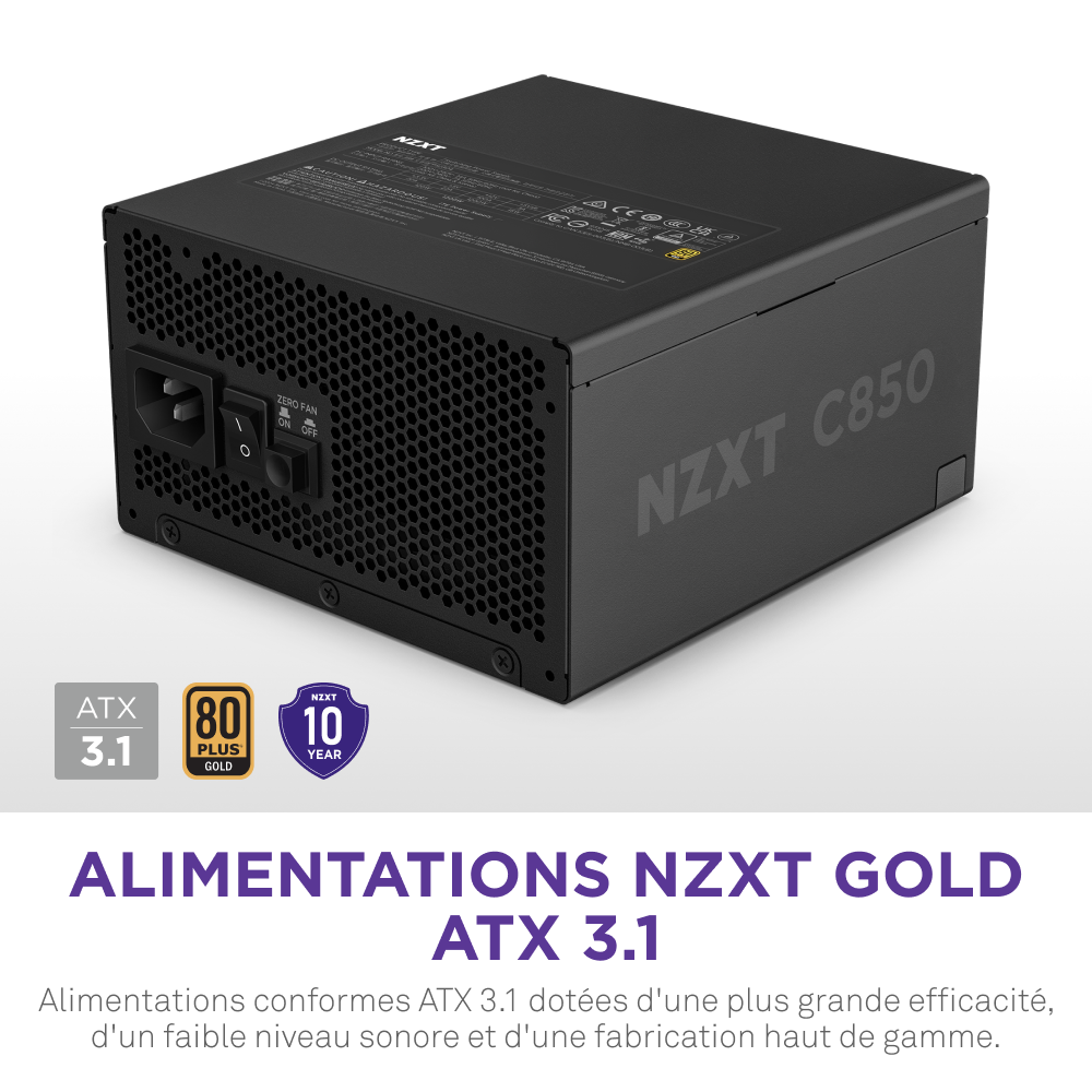 NZXT 80+ Gold (1000W) - Alimentation NZXT - Cybertek.fr - 6