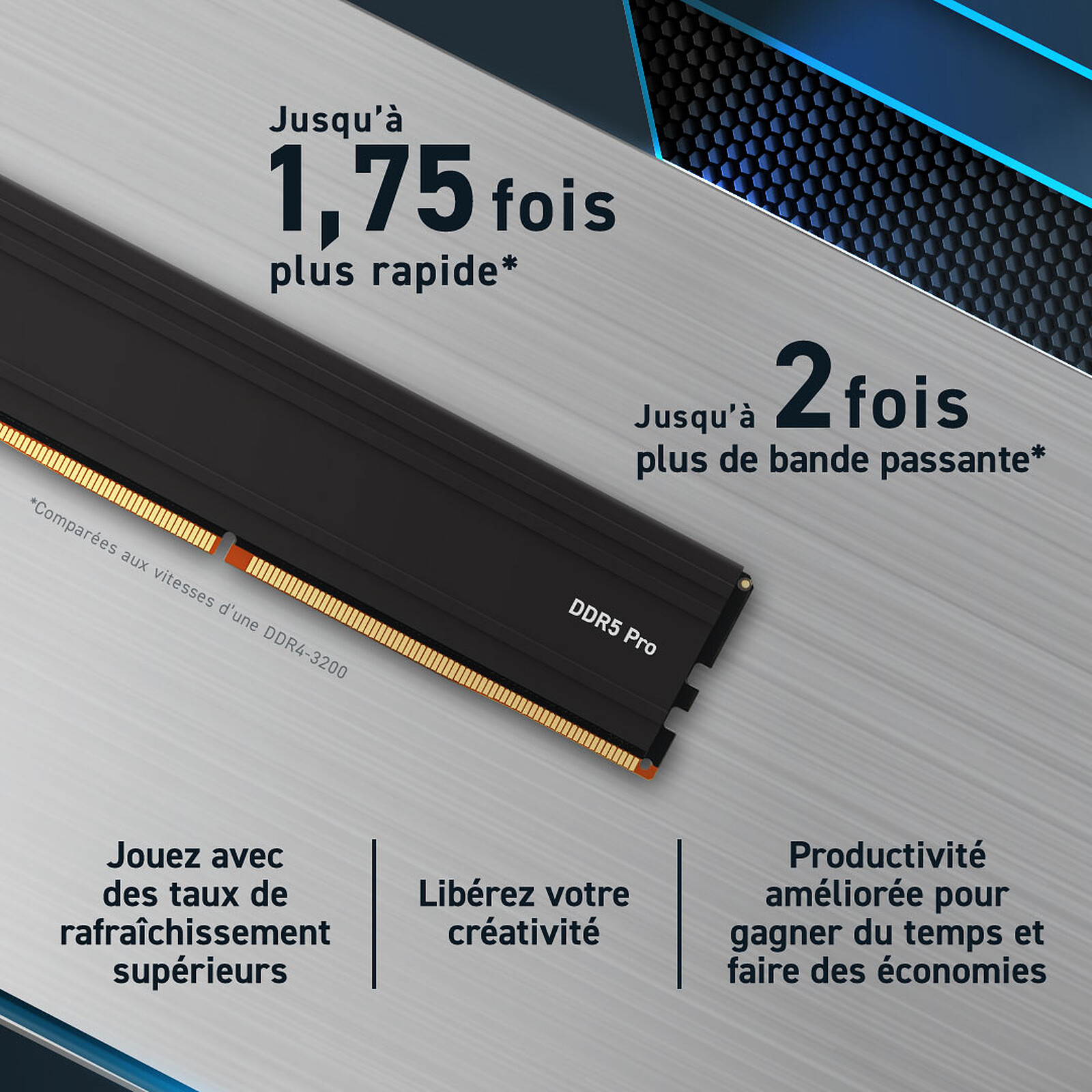Crucial Pro 24Go (1x24Go) DDR5 6000MHz - Mémoire PC Crucial sur Cybertek.fr - 1