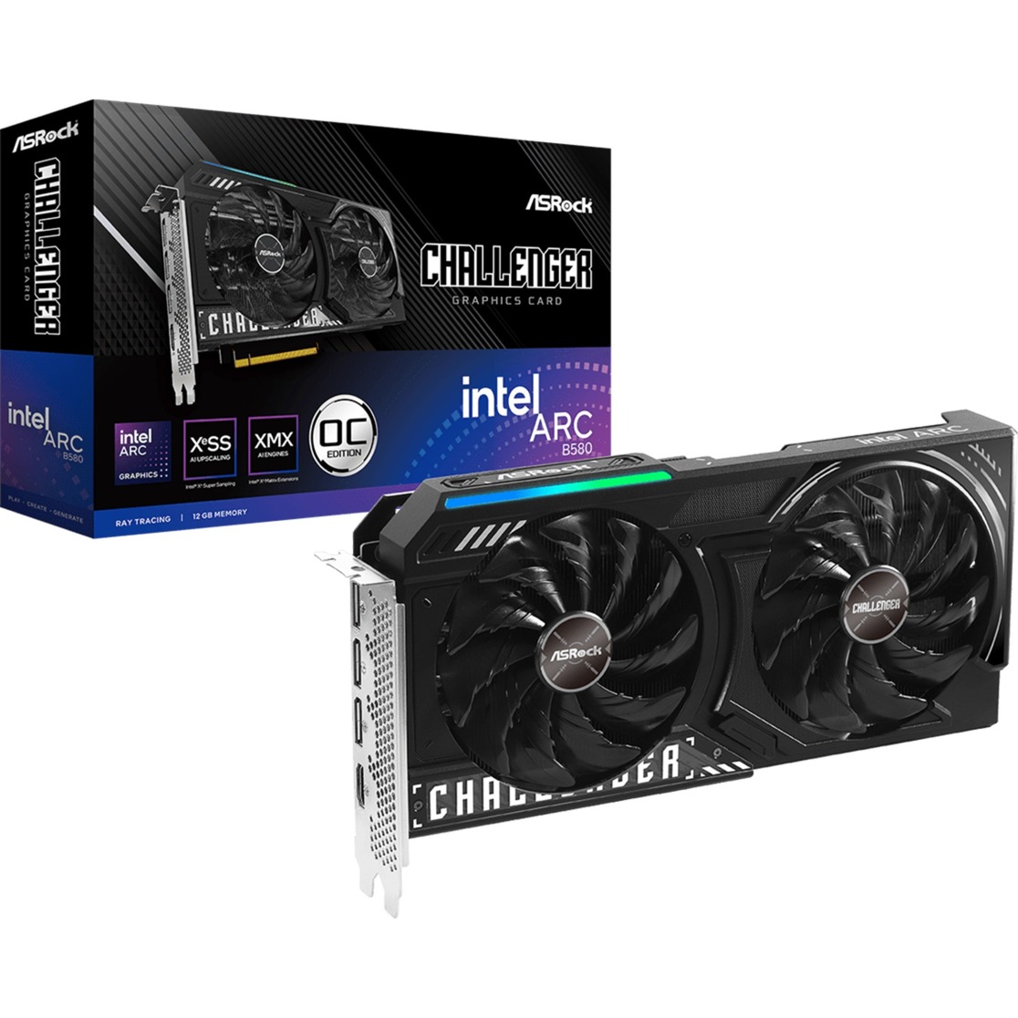 Carte graphique ASRock ARC B580 Challenger 12Go OC - B580/12Go/HDMI/DP Cybertek