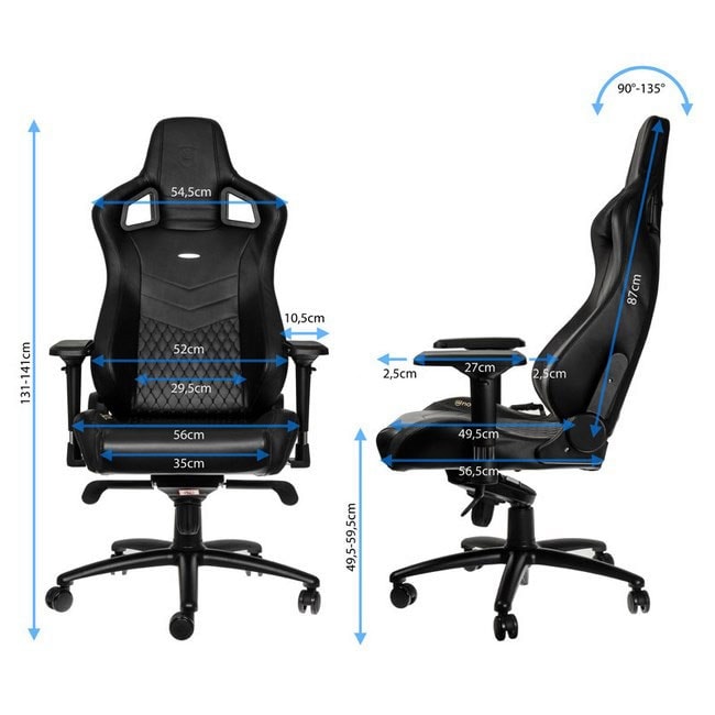 NobleChairs EPIC Cuir veritable Noir - Siège PC Gamer - 4