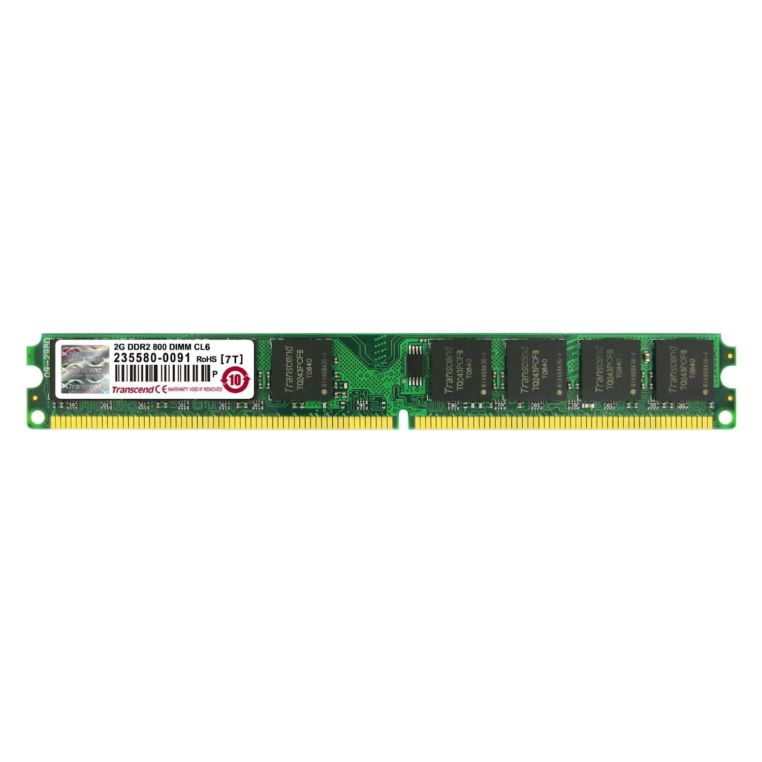 Transcend  2Go DDR2 800MHz PC6400 - Mémoire PC Transcend sur Cybertek.fr - 0