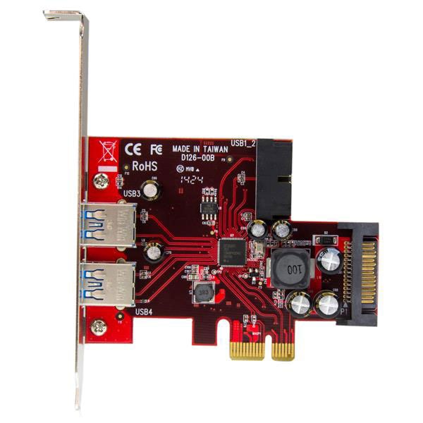 PCI-E 4 Port USB3.0 2Ext./ 2Int.(1x IDC) - Carte contrôleur - 3