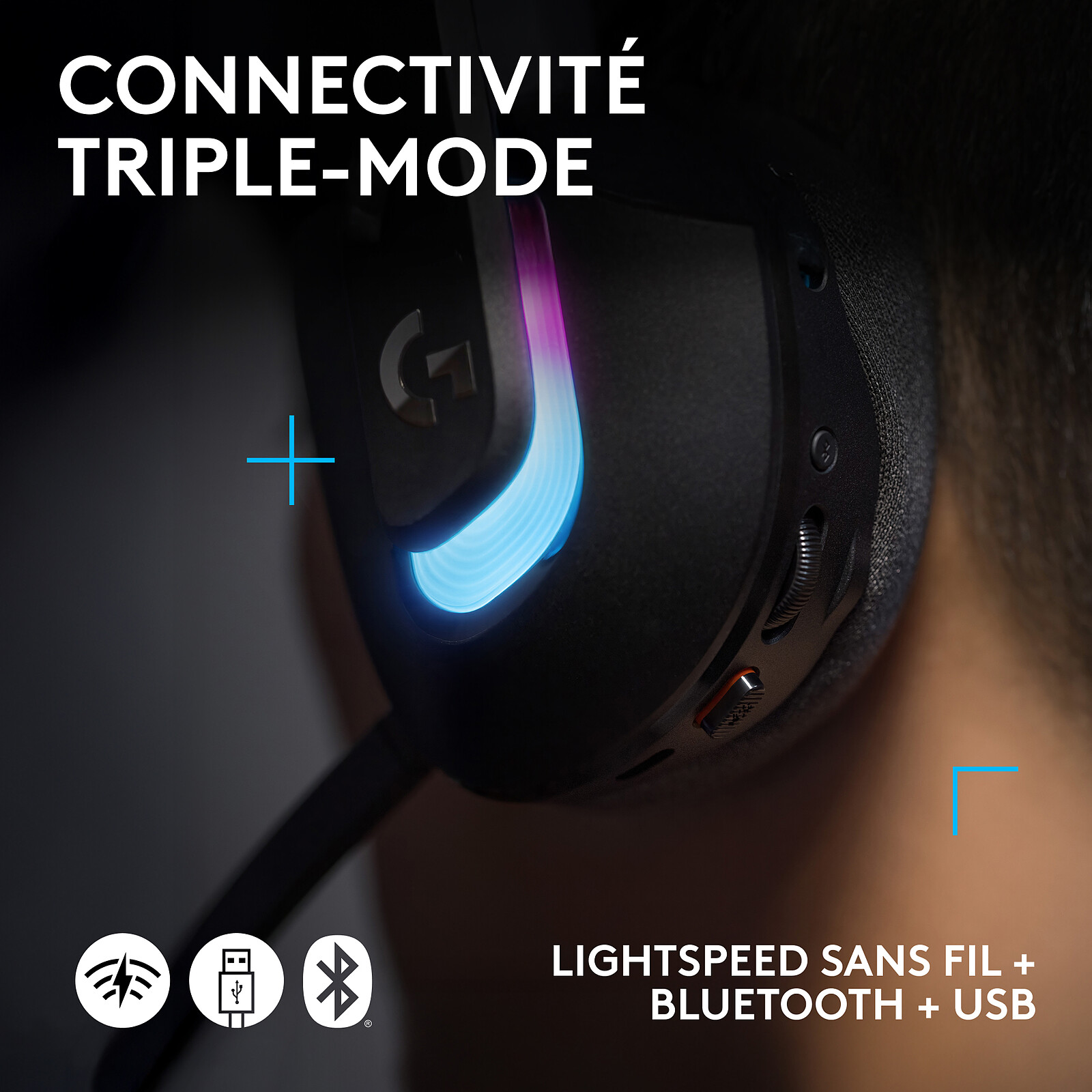 Logitech G522 LightSpeed Noir DTS Headphone:X Spatial - Micro-casque - 4