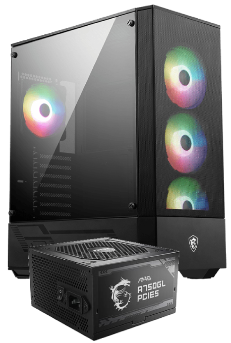 MSI MAG FORGE 112R Noir + MAG A750GL PCIE5 Noir# Noir - Boîtier PC - 0