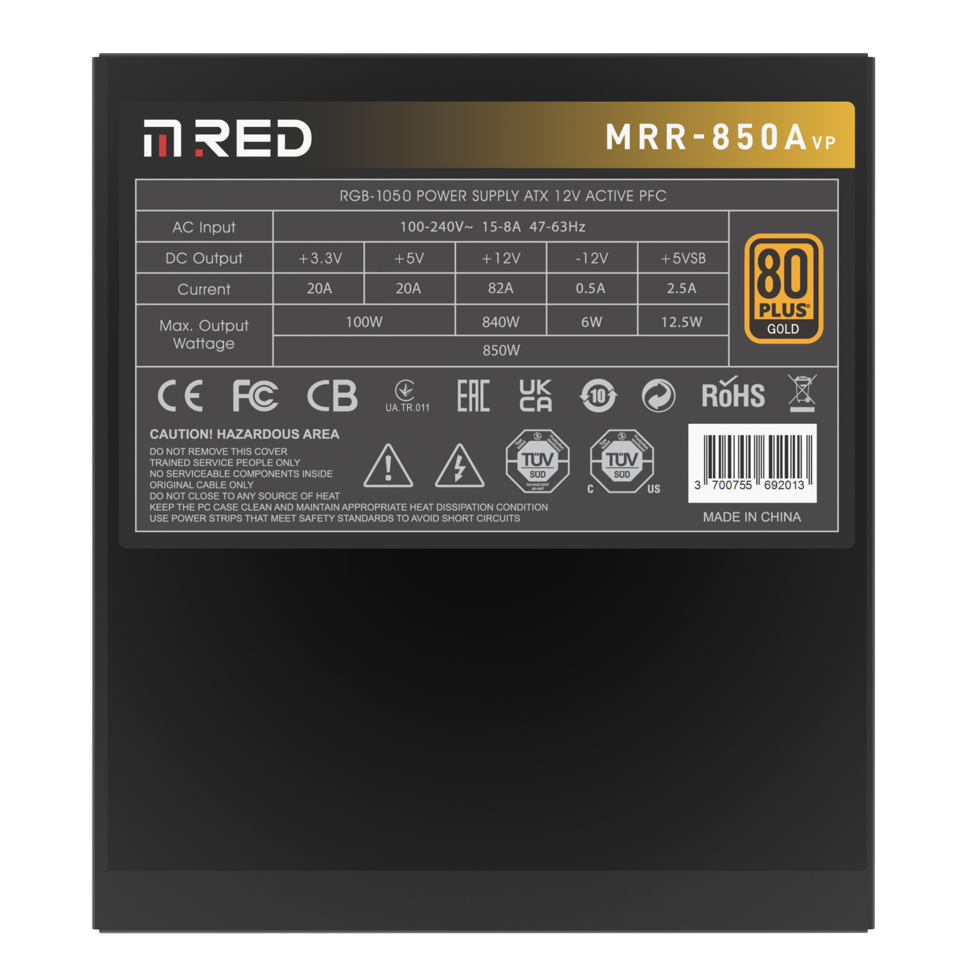 M.RED 80+GOLD FM (850W) - Alimentation M.RED - Cybertek.fr - 4