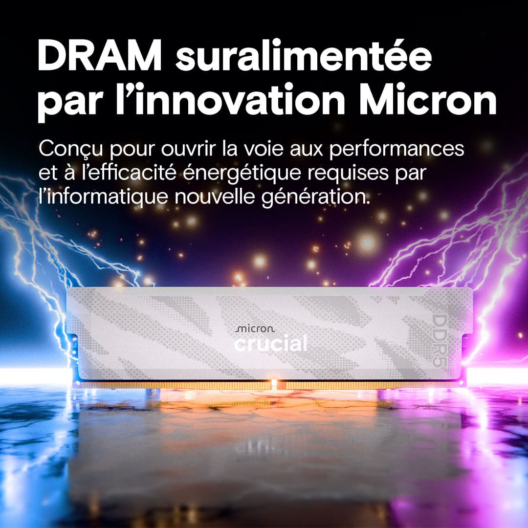 Crucial Pro OC 32Go (2x16Go DDR5 6400 PC51200) Blanc - Mémoire PC Crucial sur Cybertek.fr - 5
