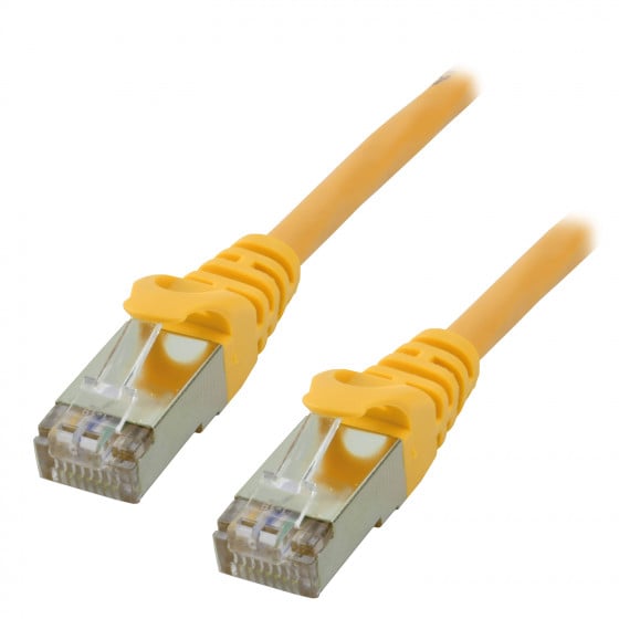 Câble RJ45 Cat5e U/UTP - 0.5m - Jaune - Connectique réseau - 0