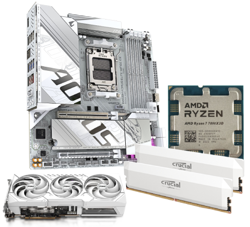 9070 Pure + 7800X3D + B850M W + 2x16Go W - Cybertek.fr - 0