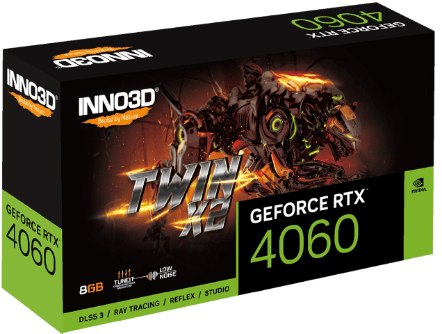 Inno3D GeForce RTX 4060 TWIN X2 V2  - Carte graphique Inno3D - 1