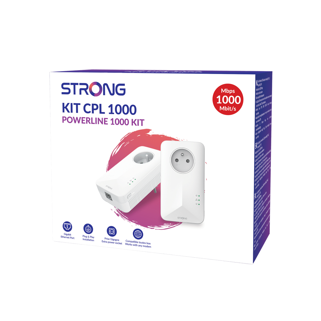 Adaptateur CPL Strong Powerline 1000 KIT V2 (1000Mb) - Pack de 2