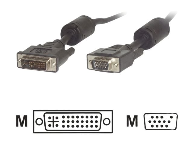 Câble DVI-I/HD15 (VGA) mâle/mâle - 2m - Noir# - 0