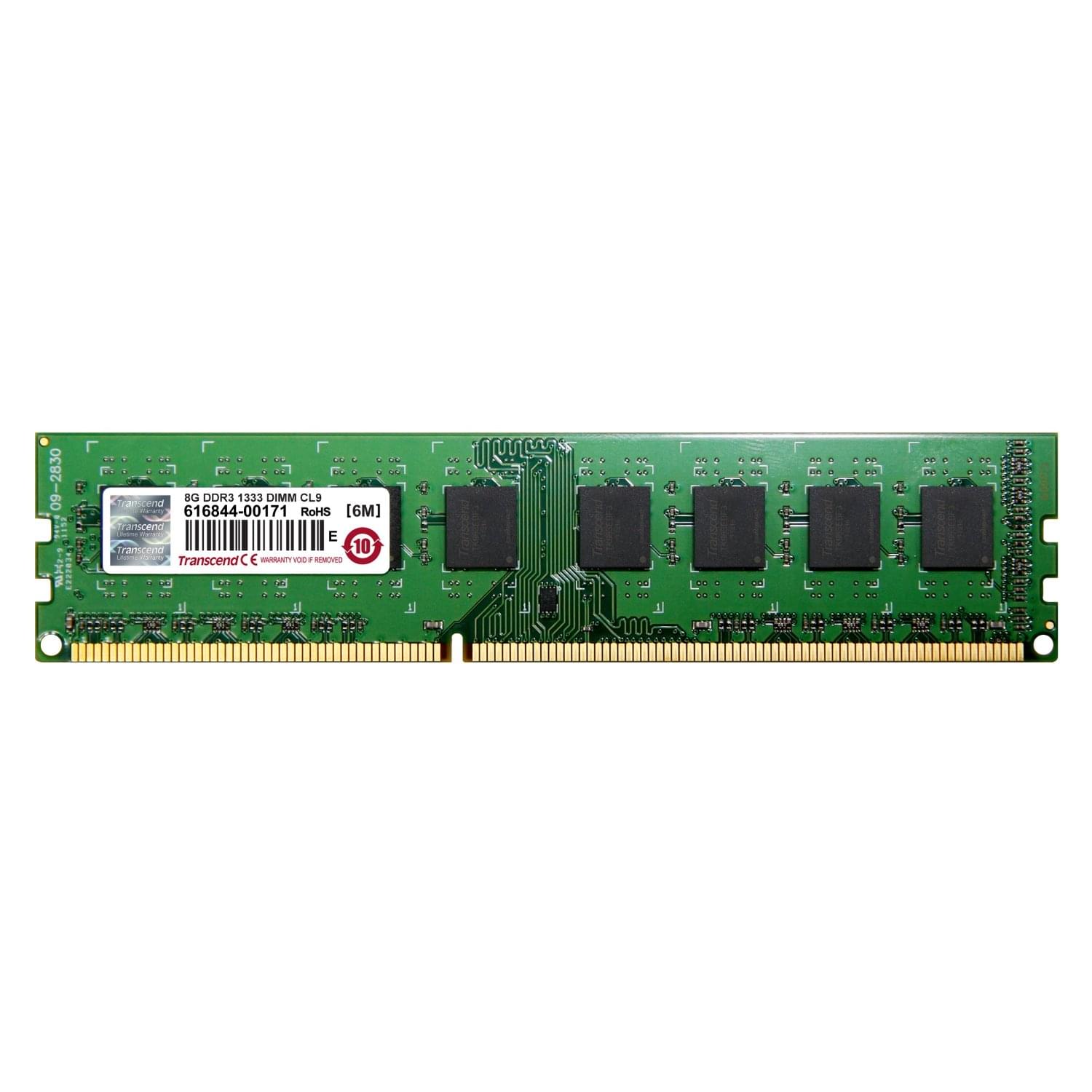 Transcend  8Go DDR3 1333MHz PC10600 - Mémoire PC Transcend sur Cybertek.fr - 0