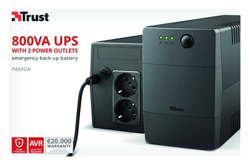 PAXXON 800VA / 480W - 2 prises  - Onduleur Trust - Cybertek.fr - 12