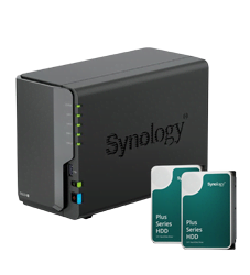 Serveur NAS Synology DS224+ - 2 Baies avec 2 Disques de 4 To Cybertek