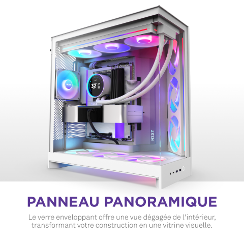 NZXT H9 Flow RGB+ Blanc Blanc - Boîtier PC NZXT - Cybertek.fr - 9