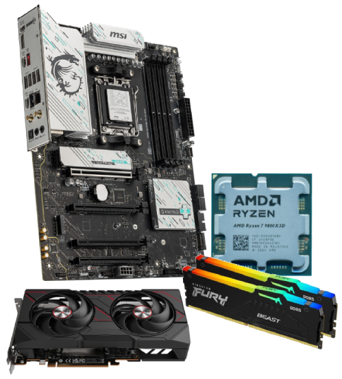 9060XT Pulse + 9800X3D + B850 + 2x16Go - Cybertek.fr - 0