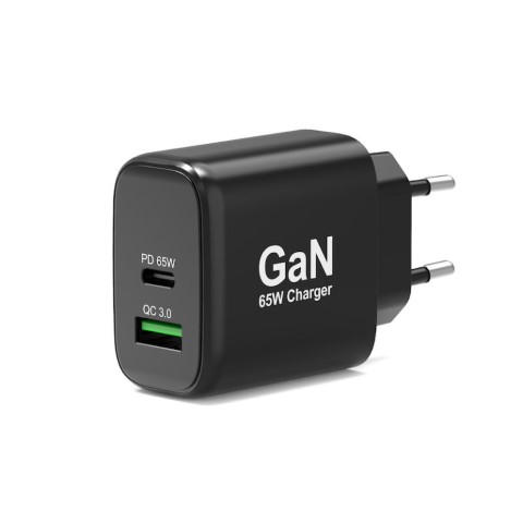 Port Chargeur mural GaN 65W - USB-C/USB-A - Noir (902104EU) - Achat / Vente Chargeur sur Cybertek.fr - 0