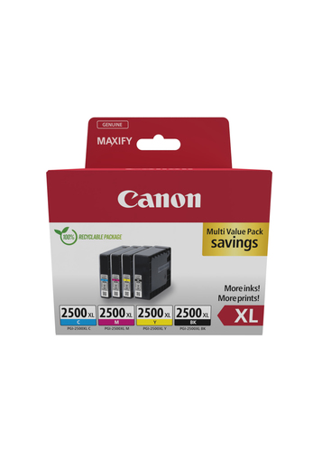 Canon Multipack Noir + Couleurs*3 - PGI-2500XL BK/C/M/Y