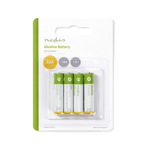 Piles alcalines AAA - Pack de 4 - Pile Nedis - Cybertek.fr - 1