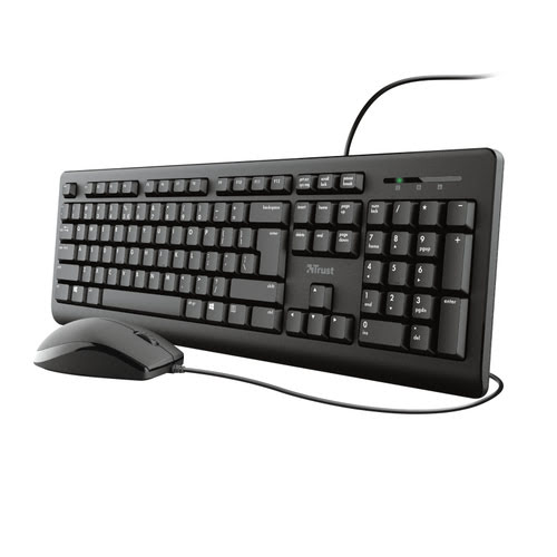 image produit Trust TKM-250 - Clavier/Souris/Noir/Filaire Cybertek