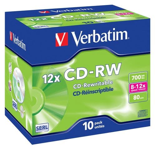 Verbatim CDRW 80min certifié 12X - Boites Cristal x10 - 1