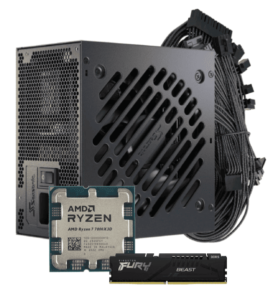 Ryzen 7 7800X3D Tray+KF556C36BBE-16+Core BC-850 - Cybertek.fr - 0
