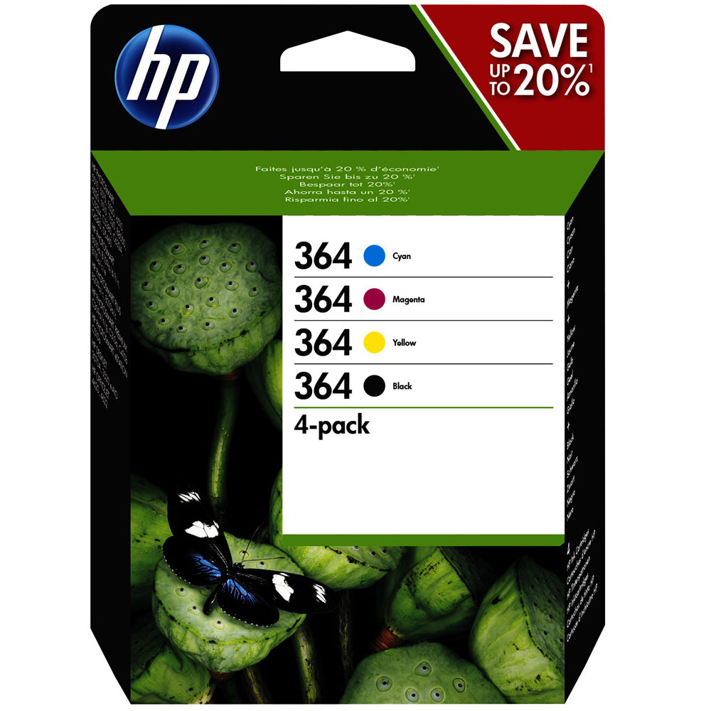 Pack Cartouches Noire et Couleurs HP 364 - N9J73AE pour imprimante Jet d'encre HP - 0