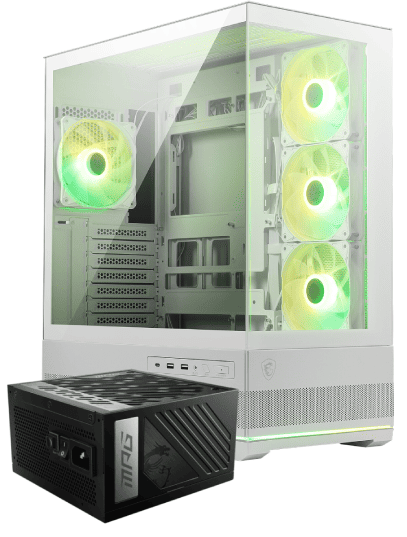 MSI MAG Pano 110R PZ White + MPG A1000GS PCIE5 Noir Blanc - Boîtier PC - 0