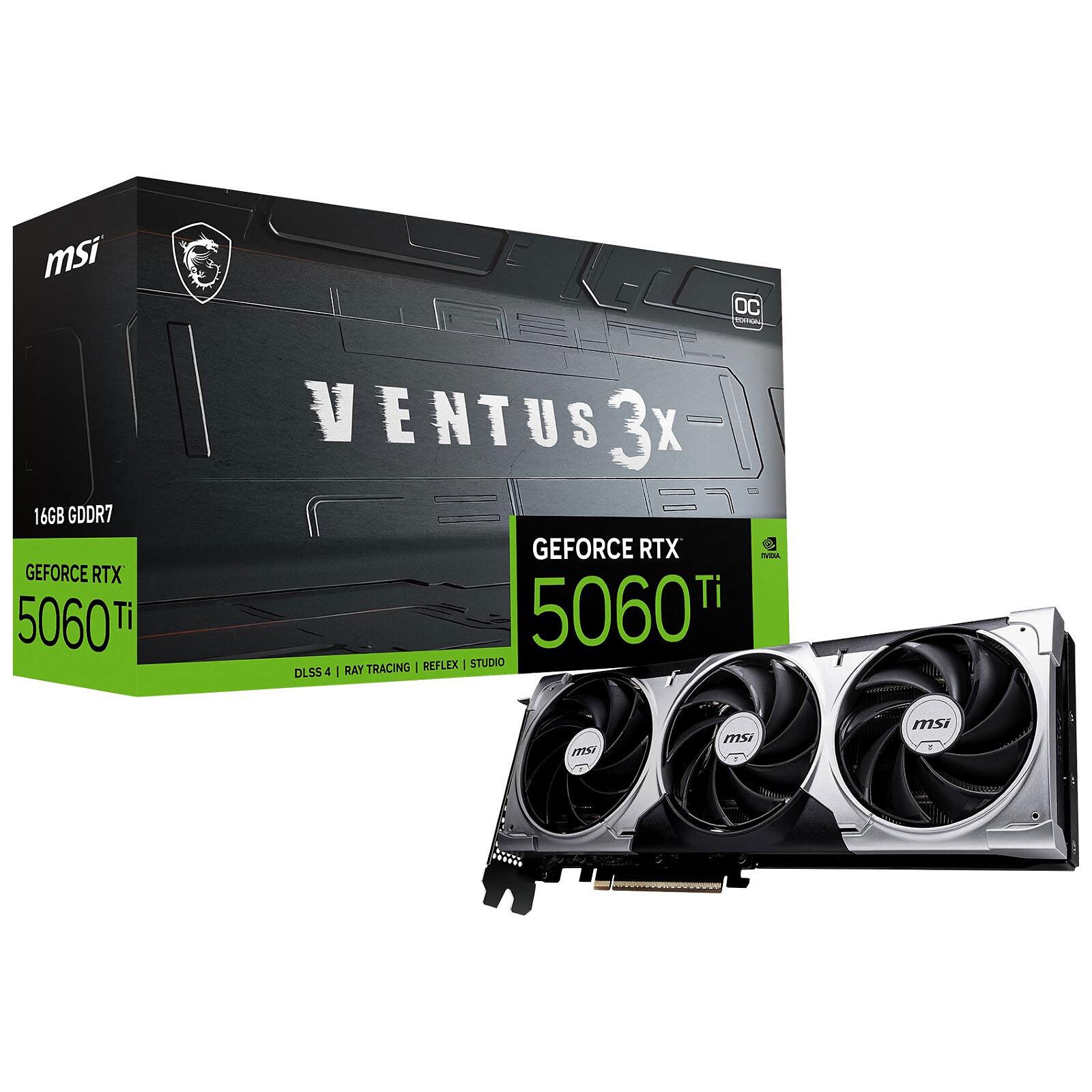 MSI GeForce RTX 5060 Ti 16G VENTUS 3X OC  - Carte graphique MSI - 0