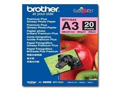 Papier Brillant A3 20f. 260Gr - BP71GA3 - Brother - Cybertek.fr - 0