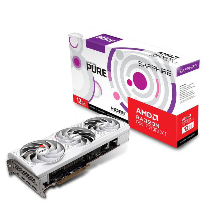 Carte graphique Sapphire Pure Radeon RX 7700 XT GAMING OC 12GB	