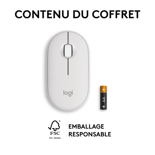 Logitech PEBBLE M350S White - Souris PC Logitech - Cybertek.fr - 10