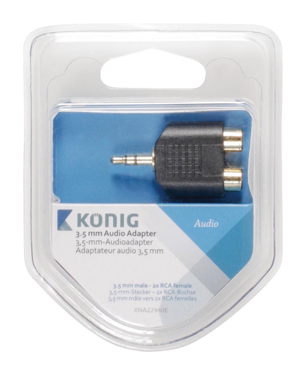 Adaptateur Jack 3.5mm/2xRCA mâle/femelle - Gris - 0