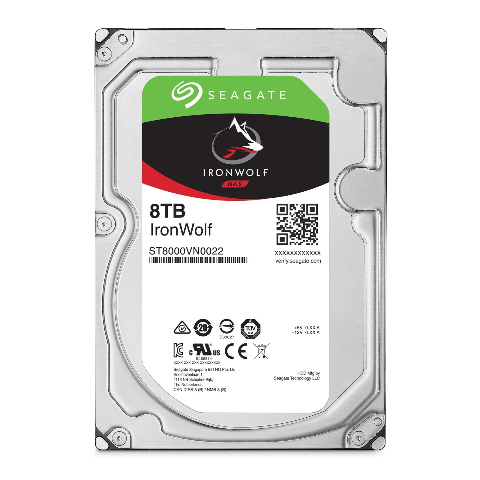 Seagate 8To SATA III 256Mo Ironwolf ST8000VN002 - Disque dur 3.5" interne - 0
