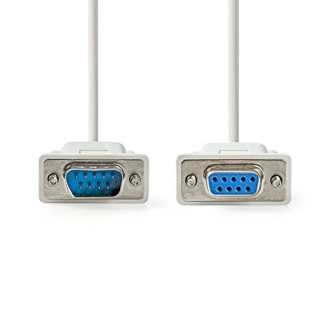 Câble D-Sub 9 mâle/femelle - 2m - Blanc - Connectique PC - 1