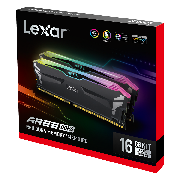 Lexar Ares RGB 16Go (2x8Go) DDR4 3600MHz - Mémoire PC Lexar sur