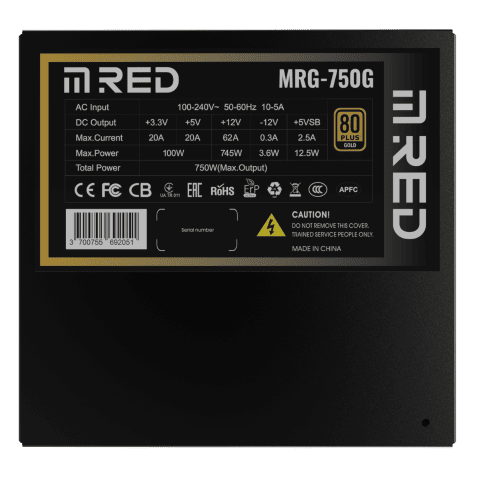 M.RED 80 + GOLD (750W) - Alimentation M.RED - Cybertek.fr - 9
