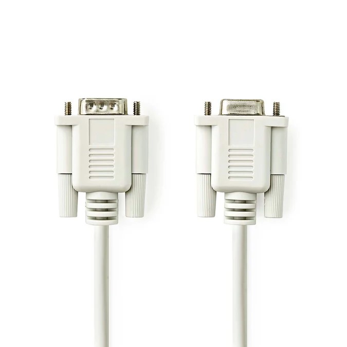 Câble D-Sub 9 mâle/femelle - 2m - Blanc - Connectique PC - 2