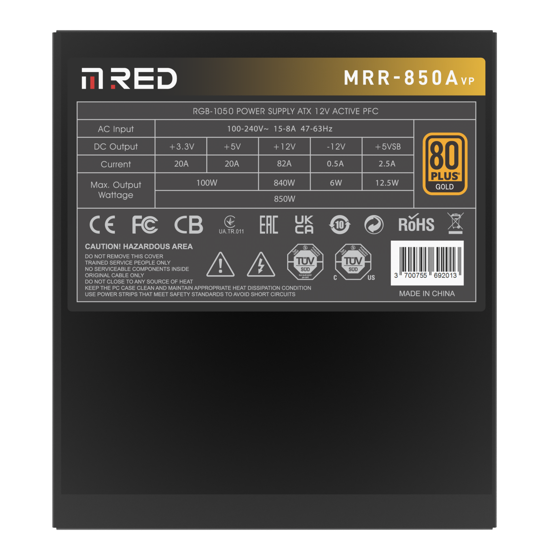 M.RED MRR-850A VP2 Noir (850W) - Alimentation M.RED - Cybertek.fr - 5