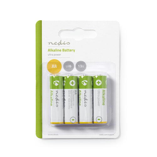 Piles Alcalines AA - Pack de 4  - Pile Nedis - Cybertek.fr - 1