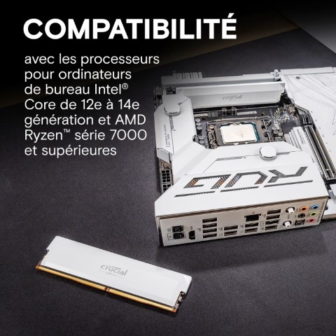 Crucial Pro Overclocking Edition 32Go (2x16Go) DDR5 6000MHz Blanc - Mémoire PC Crucial sur Cybertek.fr - 1
