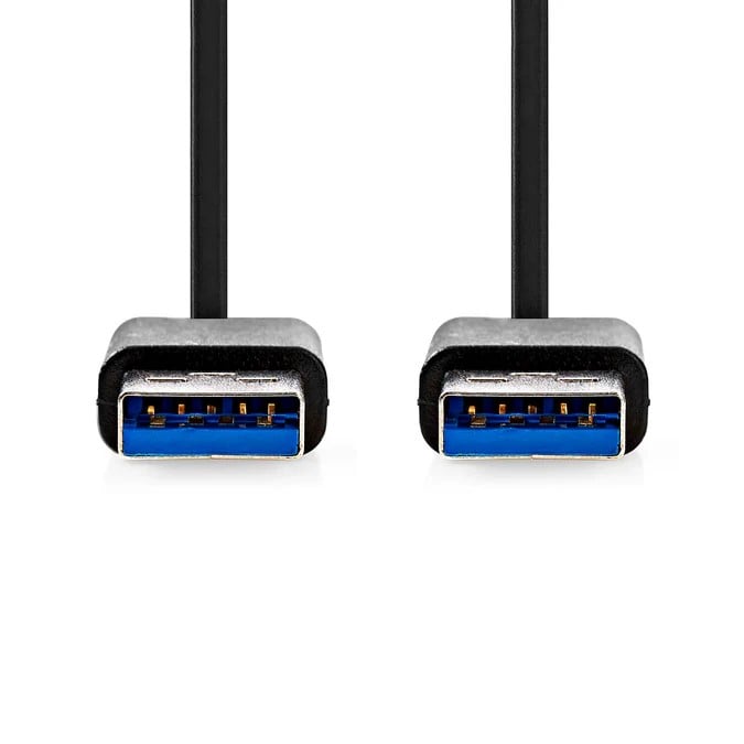 Câble USB-A mâle/mâle - 2m - Noir - Connectique PC - Cybertek.fr - 1