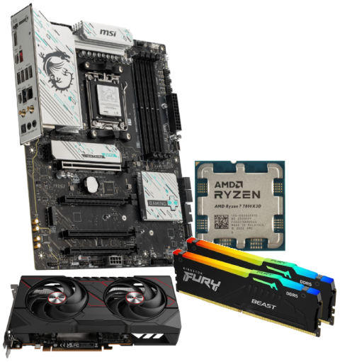 9060XT Pulse + 7800X3D + B850 + 2x16Go - Cybertek.fr - 0