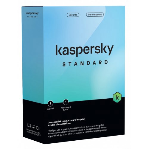 image produit Kaspersky Antivirus Standard Boîte - 1 An / 1 PC Cybertek