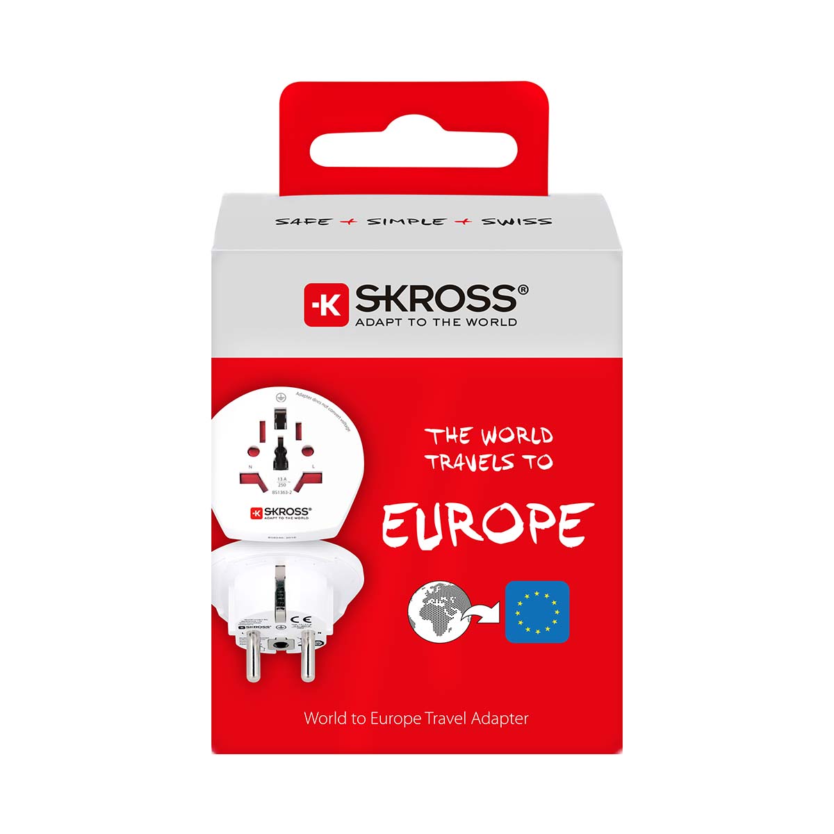 Adaptateur de voyage Prise mondiale vers Europe - Accessoire téléphonie Nedis - 4