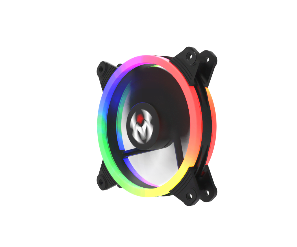 M.RED VAR-12A Noir ARGB Rainbow Double Ring 120mm - Ventilateur boîtier - 2